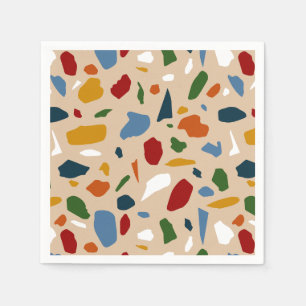 Terrazzo Muster farbenfroh Serviette