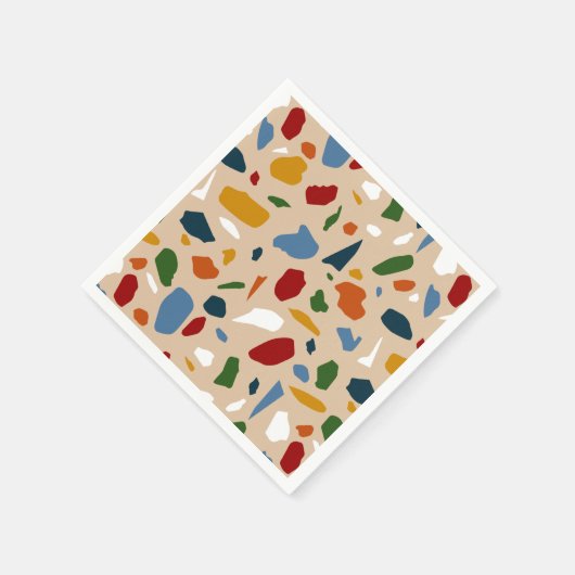 Terrazzo Muster farbenfroh Serviette (Ecke)