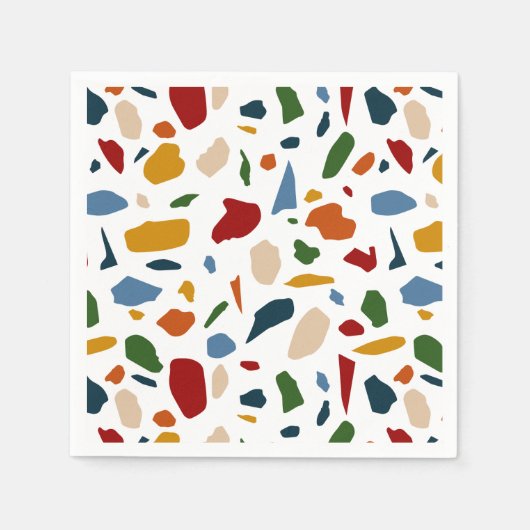 Terrazzo Muster farbenfroh Serviette (Vorderseite)
