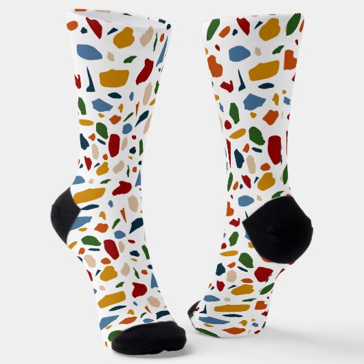 Terrazzo Muster farbenfroh Socken (Gewinkelt)