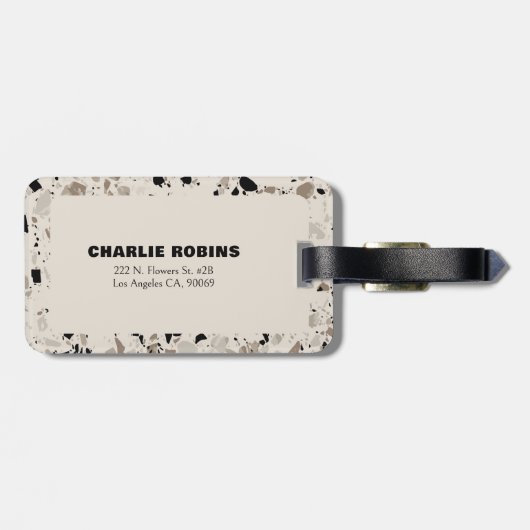 Terrazzo Muster Gepäckanhänger (Rückseite horizontal)