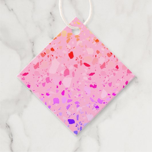 Terrazzo Muster Handgezeichnet Minimal rosa Geschenkanhänger (Vorderseite)