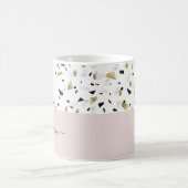 Terrazzo-Muster in Beige und Goldfolie Kaffeetasse (Mittel)