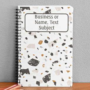 Terrazzo-Muster in Weiß und Erdtönen, Notizblock