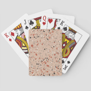 Terrazzo Muster Modernes Minimalistisches Rosa Spielkarten