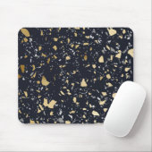 Terrazzo-Muster Navy & Gold Abstract Mousepad (Mit Mouse)
