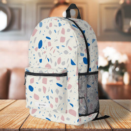 Terrazzo Muster neutrales natürliches Elegant Bedruckter Rucksack