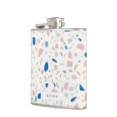 Terrazzo Muster neutrales natürliches Elegant Flachmann (Links)