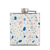 Terrazzo Muster neutrales natürliches Elegant Flachmann (Rückseite)