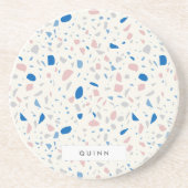 Terrazzo Muster neutrales natürliches Elegant Getränkeuntersetzer (Vorne)