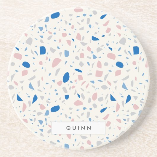 Terrazzo Muster neutrales natürliches Elegant Getränkeuntersetzer (Vorne)