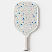 Terrazzo Muster neutrales natürliches Elegant Pickleball Schläger (Rückseite)