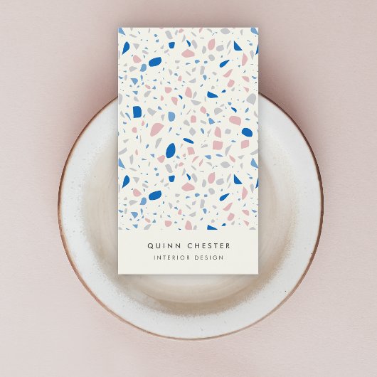 Terrazzo Muster neutrales natürliches Elegant Visitenkarte