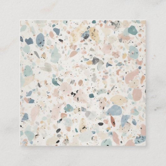 Terrazzo Muster Pastel QR Code Online Hochzeit Begleitkarte (Rückseite)