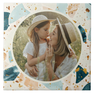 Terrazzo Muster Personalisiertes Foto Fliese