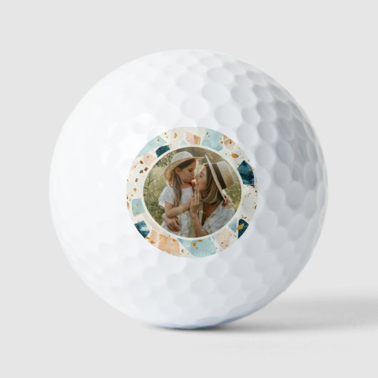 Terrazzo Muster Personalisiertes Foto Golfball (Vorderseite)