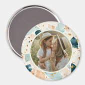 Terrazzo Muster Personalisiertes Foto Magnet (Vorderseite/Rückseite)