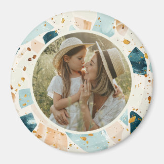 Terrazzo Muster Personalisiertes Foto Magnet