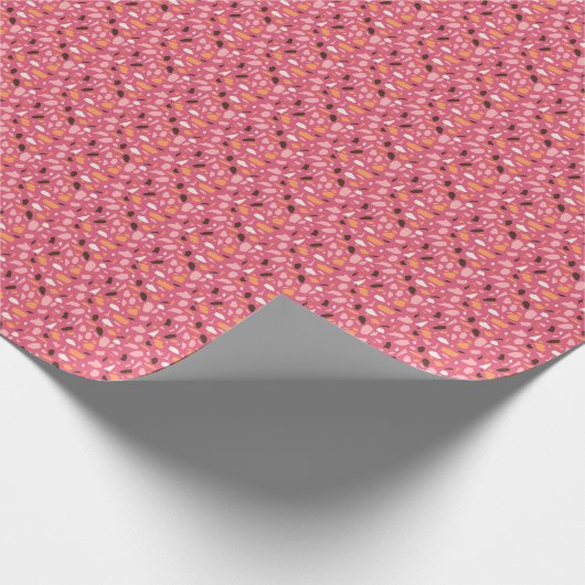 Terrazzo Muster Pink Geschenkpapier (Ecke)