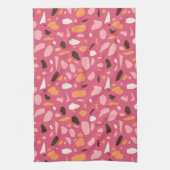 Terrazzo Muster Pink Geschirrtuch (Vertikal)