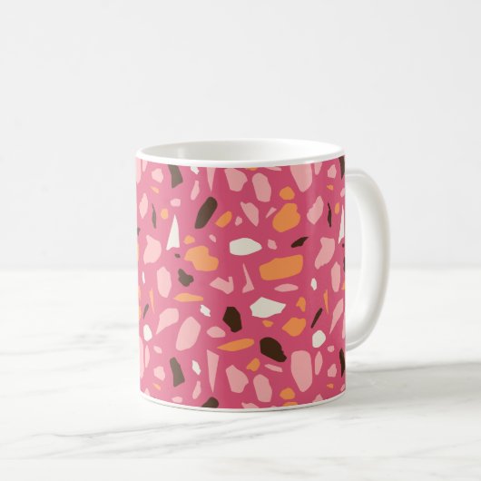 Terrazzo Muster Pink Kaffeetasse (VorderseiteRechts)