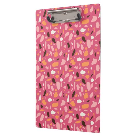 Terrazzo Muster Pink Klemmbrett (Links)