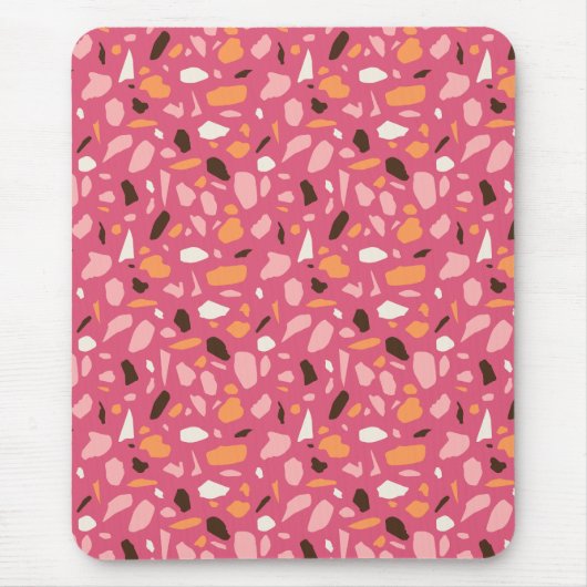 Terrazzo Muster Pink Mousepad (Vorne)