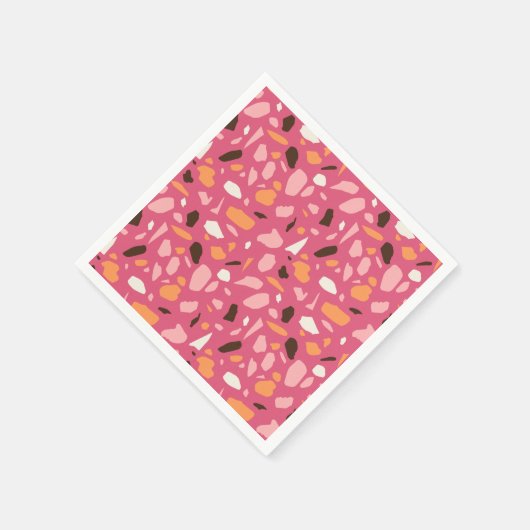 Terrazzo Muster Pink Serviette (Ecke)