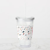 Terrazzo Muster rosa Apfellehrer Acryltrinkbecher (Rechts)