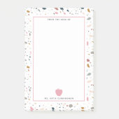 Terrazzo Muster rosa Apfellehrer Post-it Klebezettel (Vorderseite)