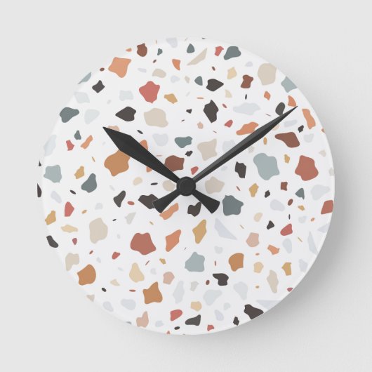 Terrazzo Muster Runde Wanduhr (Vorderseite)
