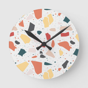 Terrazzo Muster Runde Wanduhr