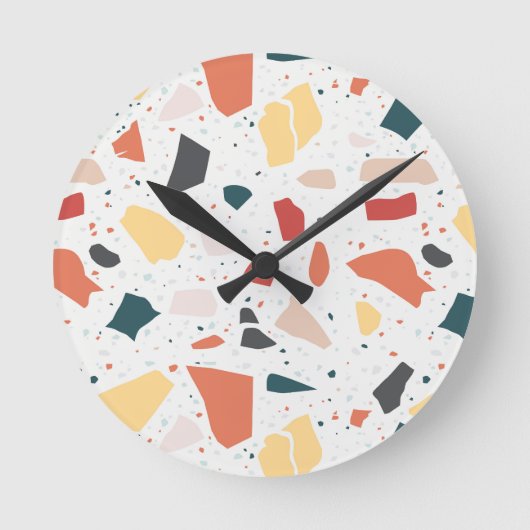 Terrazzo Muster Runde Wanduhr (Vorderseite)