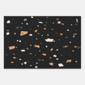 Terrazzo-Muster schwarz Geschenkpapier Set (Vorderseite 2)