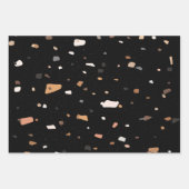Terrazzo-Muster schwarz Geschenkpapier Set (Vorderseite)
