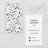 Terrazzo Muster Visitenkarten Schwarz-weiß Visitenkarte (Vorne/Hinten)