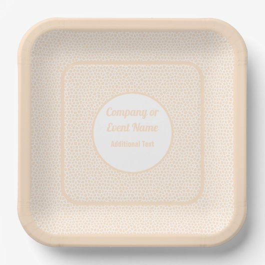 Terrazzo - Orange Peach - Große quadratische Papie Pappteller (Vorderseite)