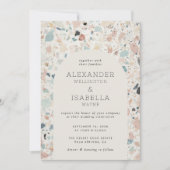 Terrazzo Pastel Colors Retro Arch Wedding Einladung (Vorderseite)