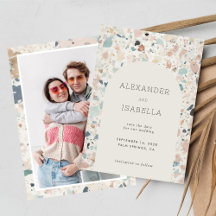 Terrazzo Pastel Colors Retro Arch Wedding Foto
