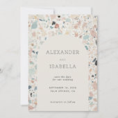 Terrazzo Pastel Colors Retro Arch Wedding Save The Date (Vorderseite)