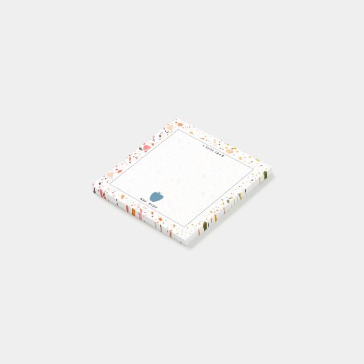 Terrazzo Pattern Apple Teacher Post-it Klebezettel (angewinkelt)