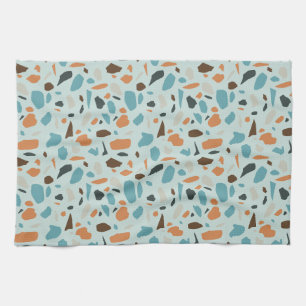 Terrazzo Pattern Blue Geschirrtuch