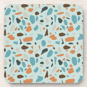 Terrazzo Pattern Blue Getränkeuntersetzer