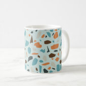 Terrazzo Pattern Blue Kaffeetasse (VorderseiteRechts)