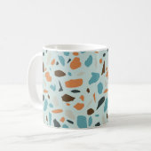 Terrazzo Pattern Blue Kaffeetasse (Vorderseite Links)