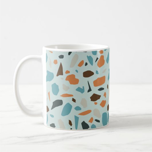Terrazzo Pattern Blue Kaffeetasse (Links)