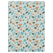 Terrazzo Pattern Blue Klemmbrett (Rückseite)