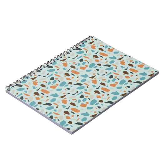 Terrazzo Pattern Blue Notizblock (Linke Seite)