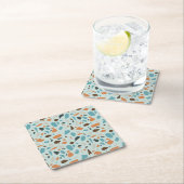 Terrazzo Pattern Blue Rechteckiger Pappuntersetzer (Vor Ort)