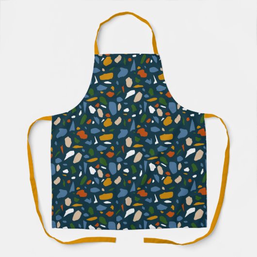 Terrazzo Pattern Blue Schürze (Vorderseite)